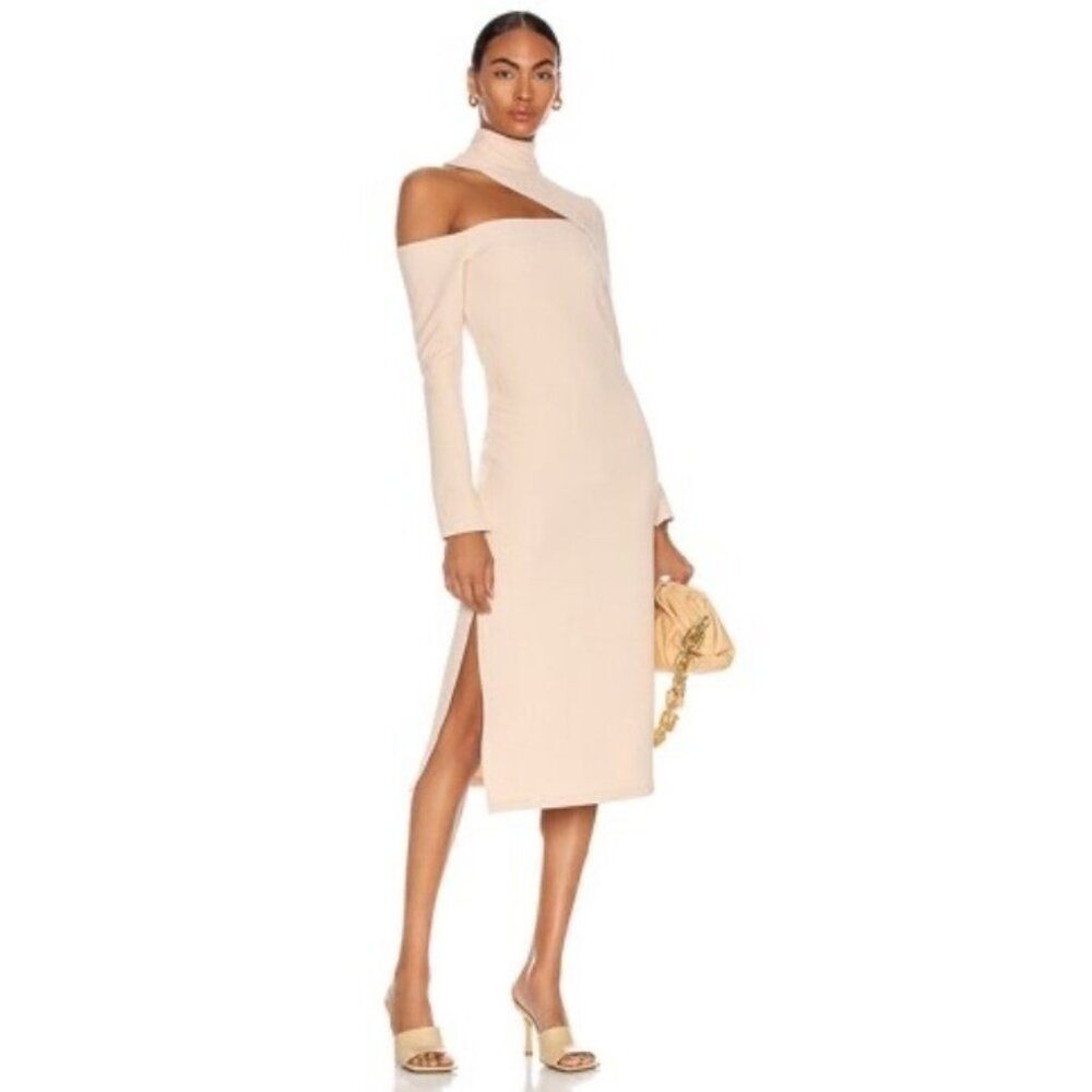 Nicholas Eleni Cut-out Midi Dress Ivory Women's Large